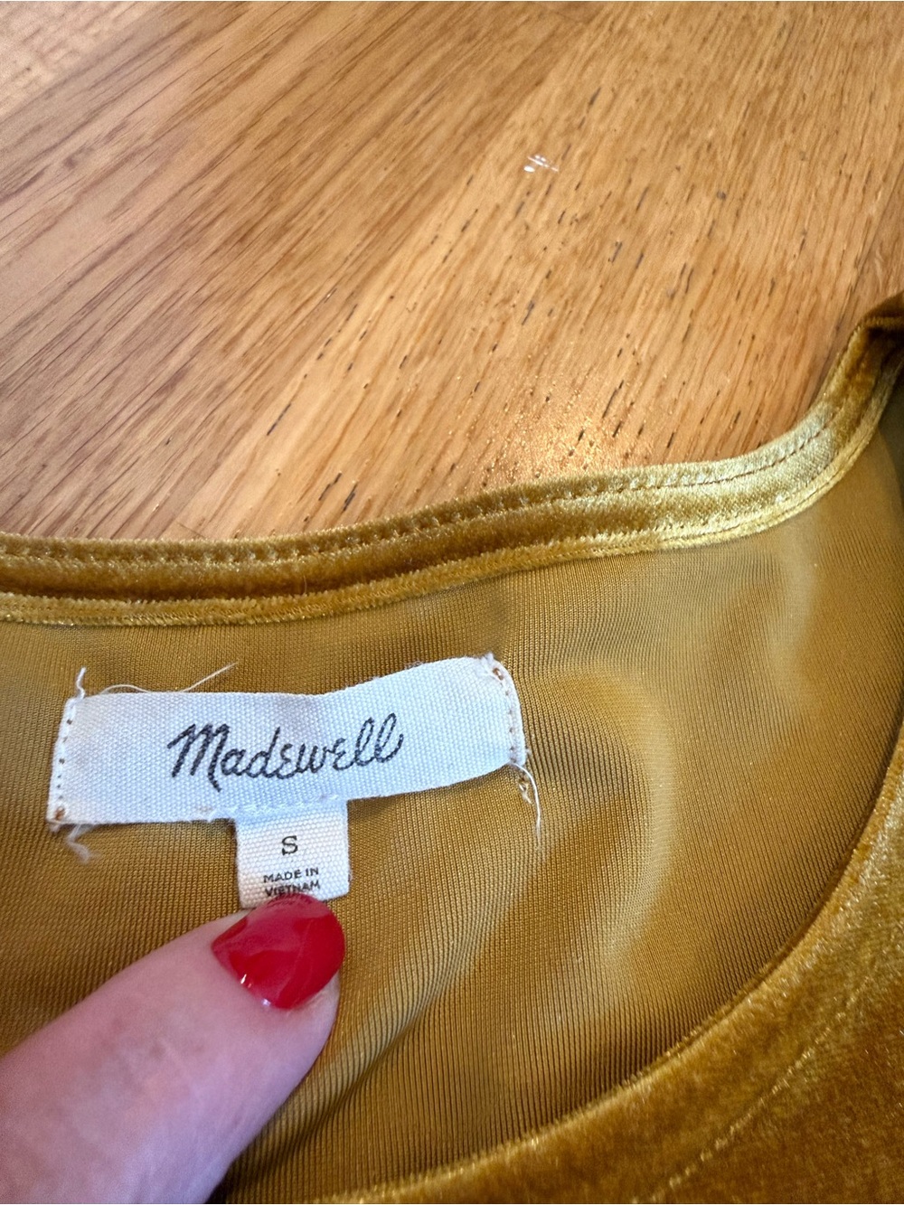 Madewell Velvet Short Sleeve Top in Mustard Gold - Picture 3 of 10